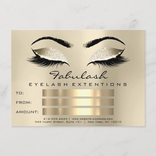 Lazas Certificado de Artista de maquillaje Regalo  (Anverso)