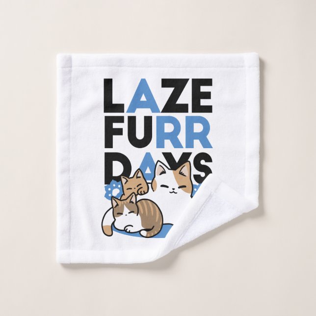Laze Furr Days - Diseño de gatos perezosos (Toallita)