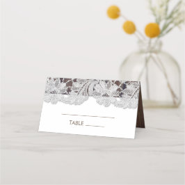 Lazo blanco | Tarjeta de lugar de mesa de Boda de 