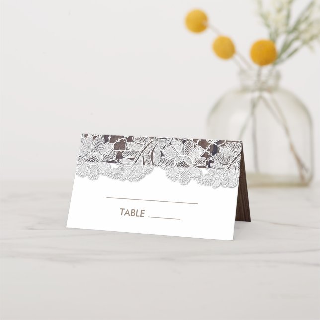 Lazo blanco | Tarjeta de lugar de mesa de Boda de  (Anverso)