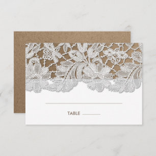 Lazo blanco   Tarjetas Kraft Paper Boda Table Plac