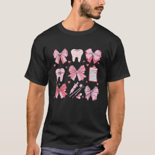 Lazo Coqueto Rosa Dientes Lindos Dentista Camiseta