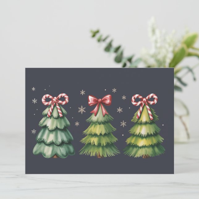 Lazo de árbol coqueto de Navidad Vacaciones de inv (Anverso de pie)