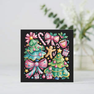 Lazo de árbol de Navidad floral elegante rosa azul