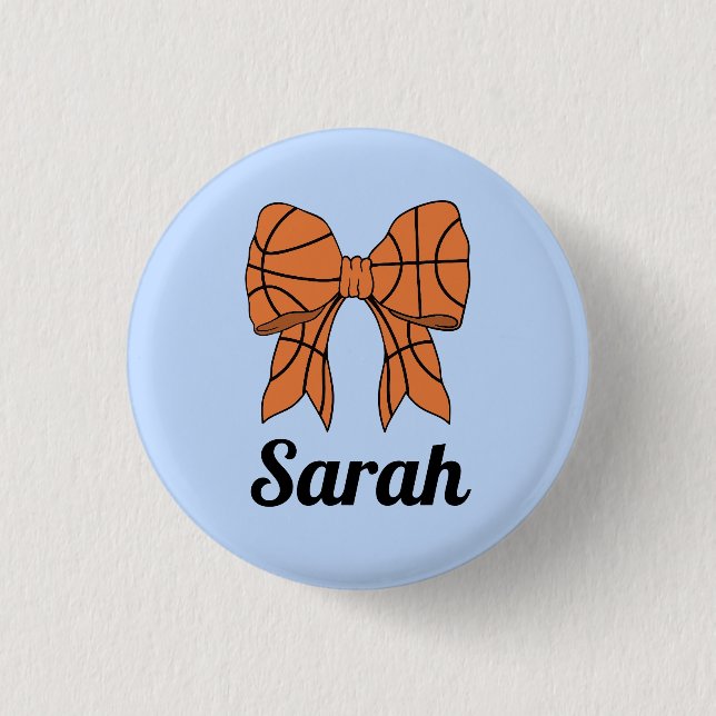 Lazo de cinta de baloncesto Botón personalizado (Anverso)