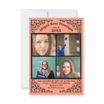 Lazo de coral de collage de fotos - Invitación de 