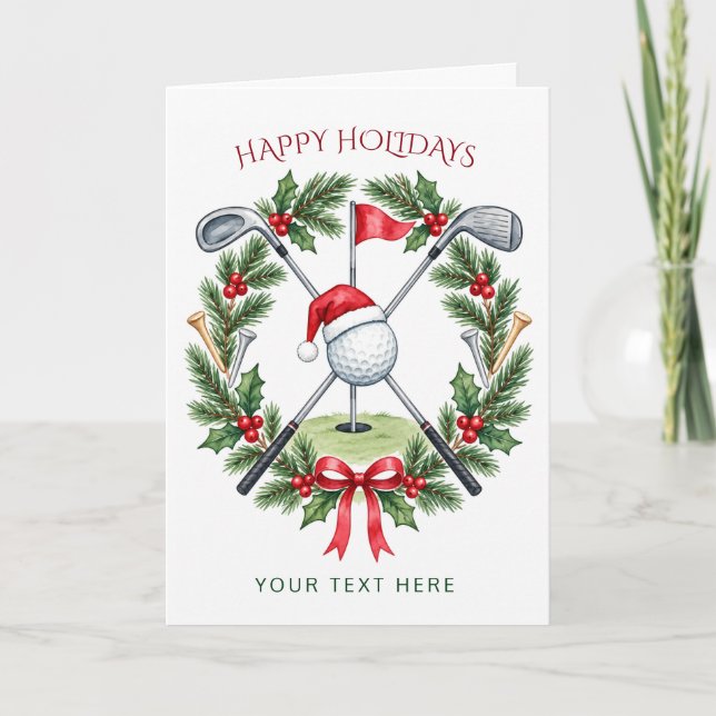 Lazo de corona de golf de Navidad (Anverso)