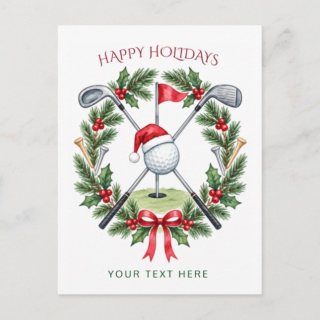 Lazo de corona de golf de Navidad (Anverso)