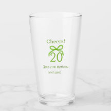 lazo de cumpleaños 20 verde acuarela nombre negrit