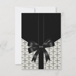 Lazo de encaje de Damasco negro RSVP negro blanco