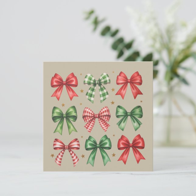 Lazo de Navidad Coqueta Lindo Navidad Fiesta (Anverso de pie)