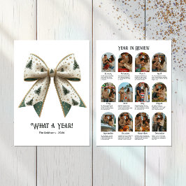 Lazo de Navidad Elegante Revisión del Año en Famil