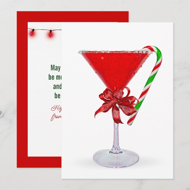 Lazo de Navidad en cóctel Martini (Anverso / Reverso)