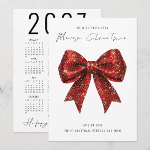 Lazo de Purpurina Rojo Calendario de Navidad 2027