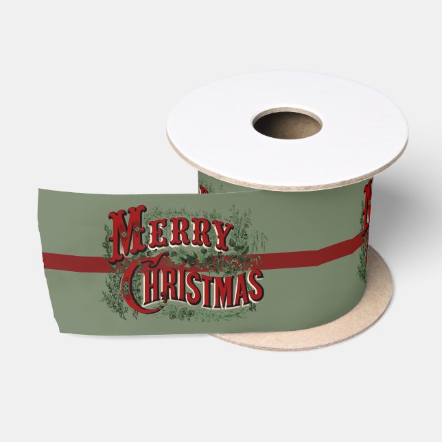 Lazo De Raso 1876 Feliz Navidad Verde (Carrete)