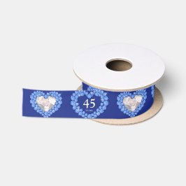 Lazo De Raso 45° aniversario boda zafiro corazón azul foto