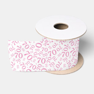 Lazo De Raso 70º Patrón de Número Aleatorio Moderno Rosa/Blanco