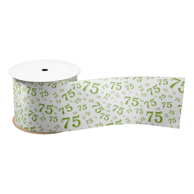 Lazo De Raso 75th Modern Random Number Pattern Green/White (Carrete)