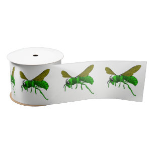 Lazo De Raso Abeja de avispón verde personalizado y lima