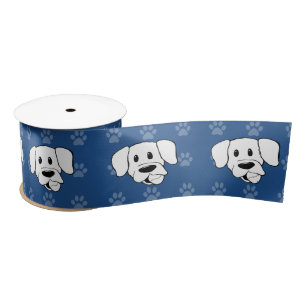 Lazo De Raso Abrigue los pawprints azules r ancho de Labrador