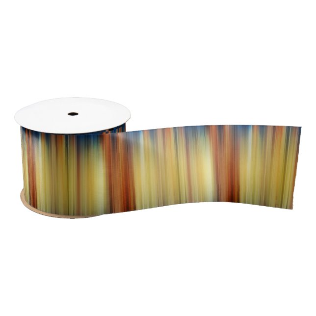 Lazo De Raso Abstract Stripes Spectrum Fondo Azul Oro (Carrete)