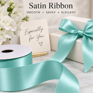 Lazo De Raso Accentado regalo minimalista de color sólido Aqua 