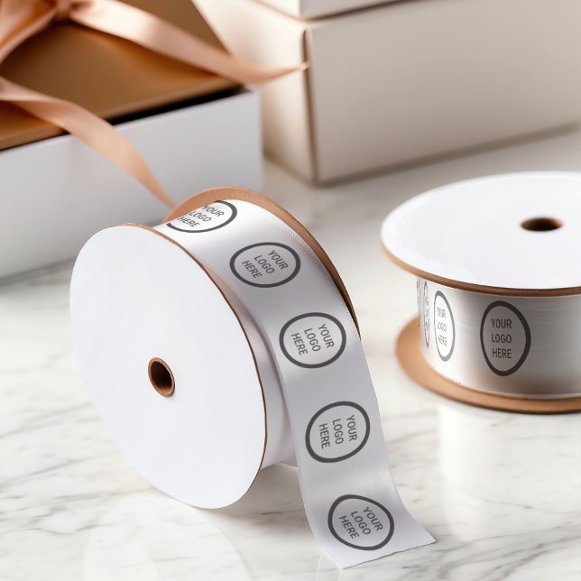 Lazo De Raso Acondicionamiento de regalo de decoración con logo (Logo Ribbon)