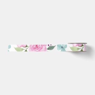 Lazo De Raso Acuarela de flores rosadas sin fisuras