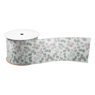 Lazo De Raso Acuarela moderna verde salvia eucalipto