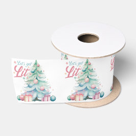 Lazo De Raso Acuarela Vamos a conseguir un árbol de Navidad lig
