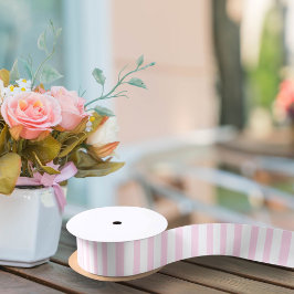 Lazo De Raso Adorable Baby Shower rayado rosado