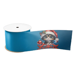 Lazo De Raso Adorables Navidades kitten