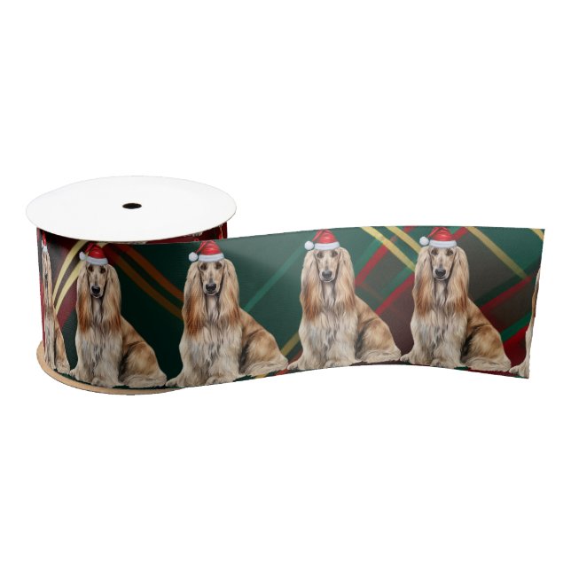 Lazo De Raso Afghan Hound Holiday Plaid Funny Dog Christmas (Carrete)