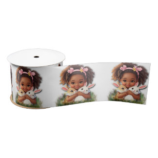 Lazo De Raso African-American Toddler With Easter Bunnies