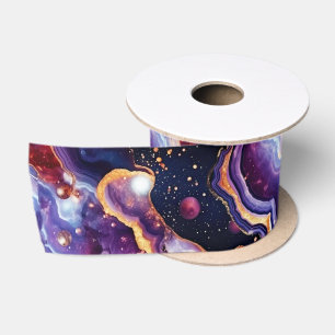 Lazo De Raso Ágata Celestial Piedra Galaxia Cósmica