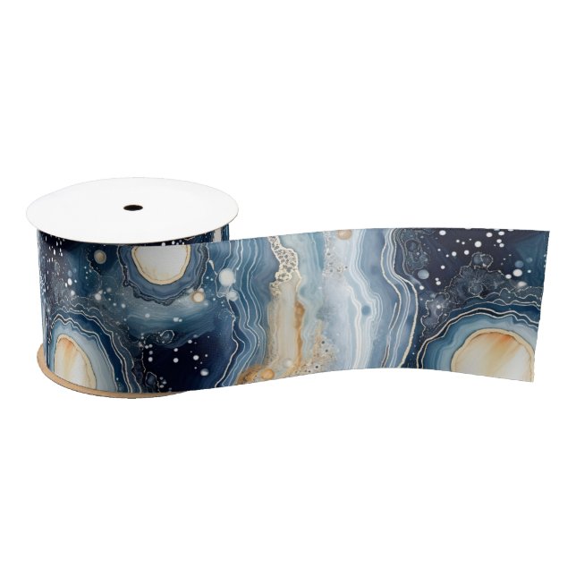 Lazo De Raso Ágata Celestial | Piedra Planetaria Abstracta (Carrete)