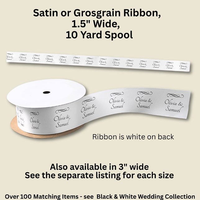 Lazo De Raso Agregar nombres, 1.5" Blanco Negro Infinity Scroll (Subido por el creador)
