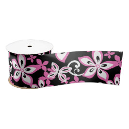 LAZO DE RASO ALOHA HAWAII (NEGRO/ROSA) SATIN RIBBON