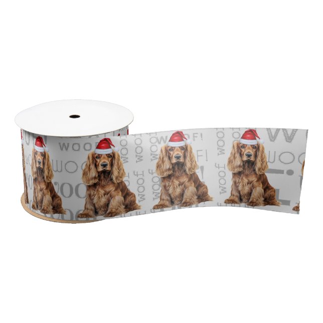 Lazo De Raso Amante Divertido del Cocker Spaniel Perro Navidad (Carrete)