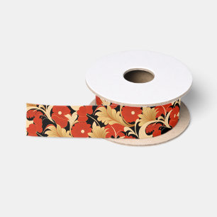Lazo De Raso Amapolas rojas Art Deco