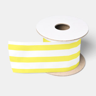 Lazo De Raso Amarillo Alegre y Rayas Blancas