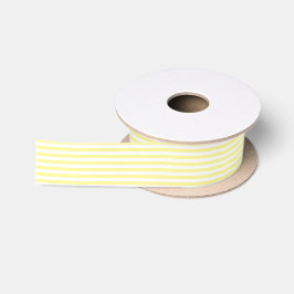 Lazo De Raso Amarillo claro y blanco raya la cinta