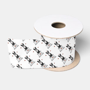 Lazo De Raso Amo a los Bostones - Boston Terriers (blanco y neg