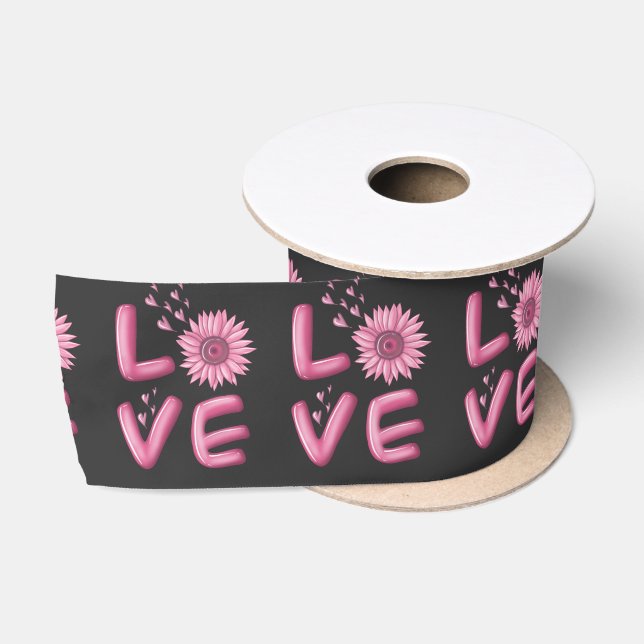 Lazo De Raso Amo Sunflower Rosa (Carrete)