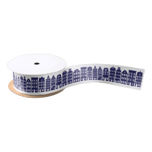 Lazo De Raso Ámsterdam Channel Row Houses Cobalt Blue Pattern