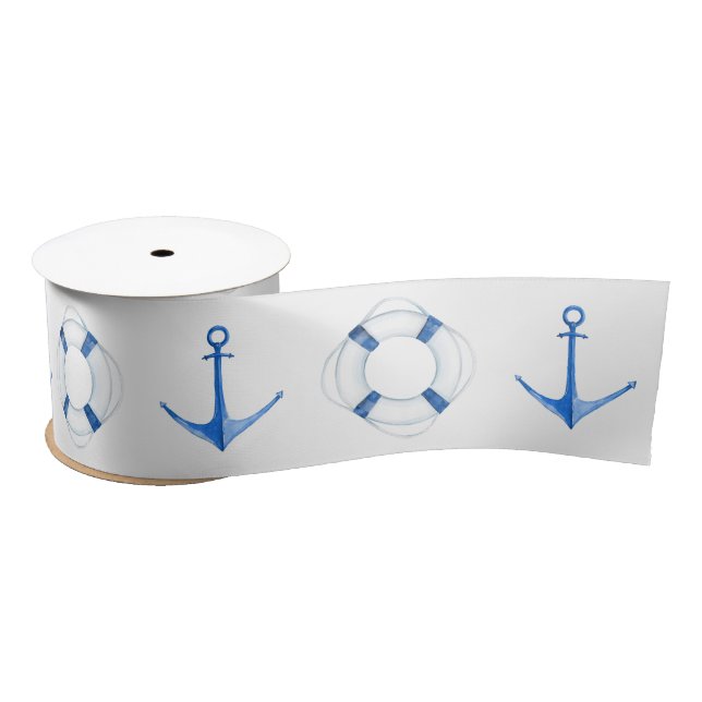 Lazo De Raso Anclaje de barco azul rústico y boya de vida (Carrete)