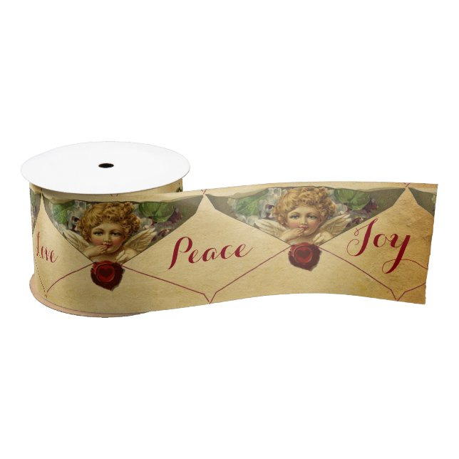 Lazo De Raso ANGEL HEART RED WAX SEAL PARCHMENT Love Peace Joy (Carrete)
