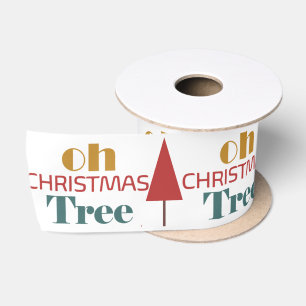 Lazo De Raso Árbol de Navidad retro colorido