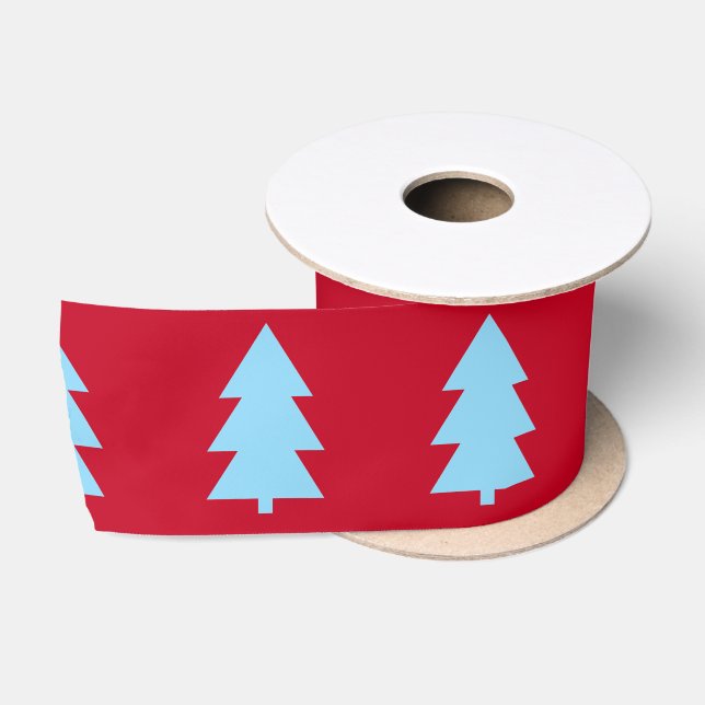 Lazo De Raso Árbol de Navidad Rojo Oscuro (Carrete)
