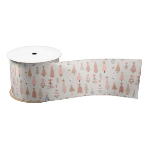 Lazo De Raso Árbol de Navidad rosa